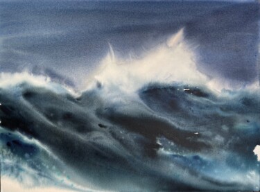 Peinture intitulée "Storm painting" par Katja Vollmer, Œuvre d'art originale, Aquarelle