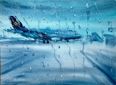 「Airport」というタイトルの絵画 Katja Vollmerによって, オリジナルのアートワーク, 水彩画