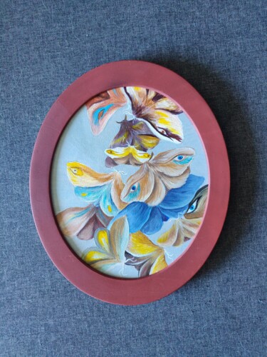Malarstwo zatytułowany „Colorful moths, but…” autorstwa Katrin Savich, Oryginalna praca, Olej Zamontowany na Drewniana rama…