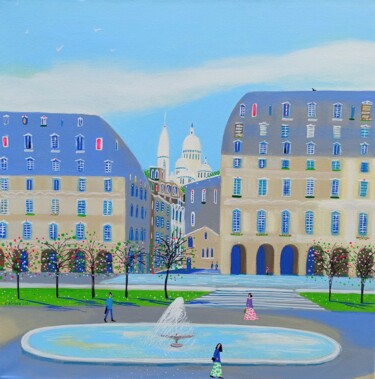 Ζωγραφική με τίτλο "Montmartre, Je t'ai…" από Katrina Avotina, Αυθεντικά έργα τέχνης, Ακρυλικό