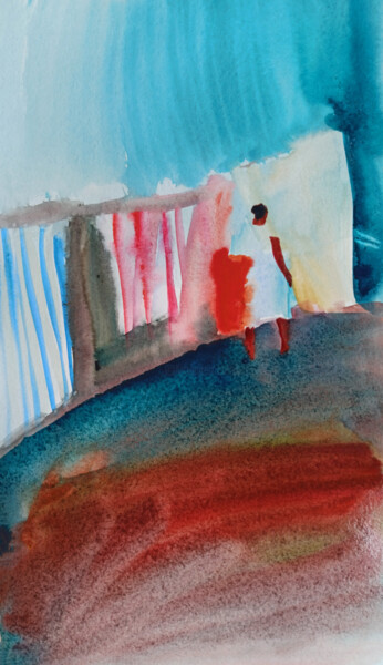 Peinture intitulée "Wash" par Katrin Rymsha, Œuvre d'art originale, Aquarelle