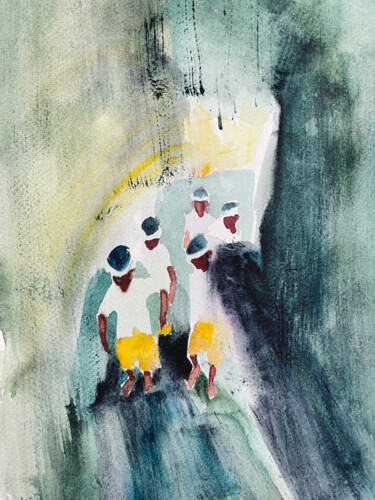 Painting titled "Walking around the…" by Katrin Rymsha, Original Artwork, Watercolor