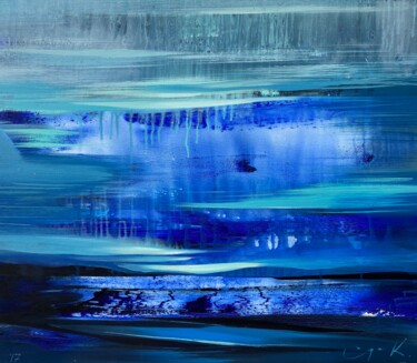 Painting titled "Silver Light." by Katsiaryna Sumarava, Original Artwork, Oil Mounted on Wood Stretcher frame