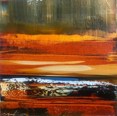 Painting titled "Dunes." by Katsiaryna Sumarava, Original Artwork, Oil Mounted on Wood Stretcher frame