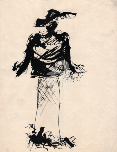Digitale Kunst mit dem Titel "retro lady 1 , 復古女士…" von Katwrina Golban, Original-Kunstwerk, Tinte