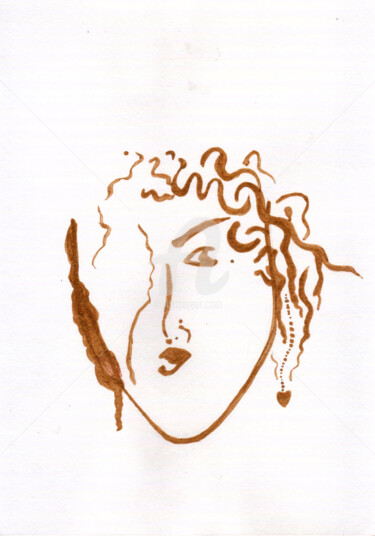 绘画 标题为“Lady ,portrait styl…” 由Katwrina Golban, 原创艺术品, 丙烯