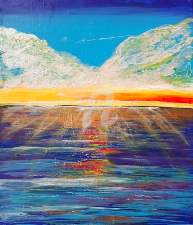 Peinture intitulée "Sunset , 現代藝術 , 2020" par Katwrina Golban, Œuvre d'art originale, Acrylique