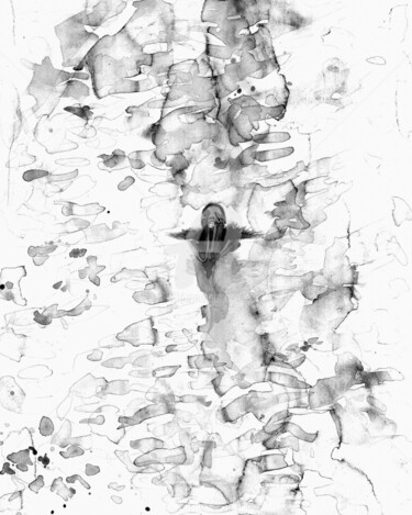 Digitale Kunst getiteld "Bathe in the water…" door Katwrina Golban, Origineel Kunstwerk, Aquarel