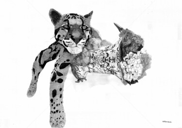 Digital Arts titled "Jaguar" by Katwrina Golban, Original Artwork, Watercolor