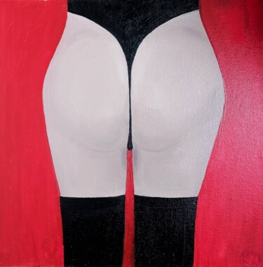 Schilderij getiteld "Oil painting, naked…" door Katy Joy, Origineel Kunstwerk, Olie Gemonteerd op Karton