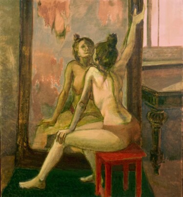 Peinture intitulée "У Зеркала" par Katya Lukianova, Œuvre d'art originale, Huile