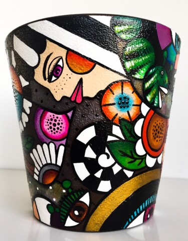 Художественная композиция под названием "Pot de fleurs - Kat…" - Katya M, Подлинное произведение искусства, Керамика