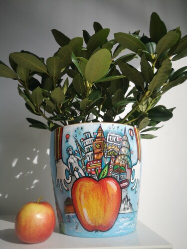 Σκίτσο με τίτλο "Pot de fleurs   - K…" από Katya M, Αυθεντικά έργα τέχνης, Επιπλα