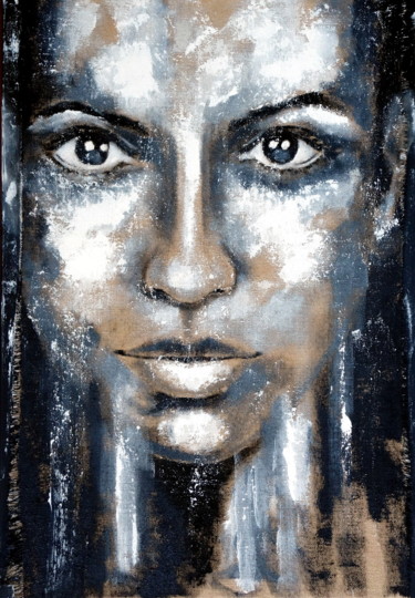 Painting titled "Portrait no. 11788…" by Anita Kaufmann, Original Artwork, Acrylic Mounted on Wood Stretcher frame