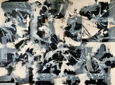 「Abstract black and…」というタイトルの絵画 Anita Kaufmannによって, オリジナルのアートワーク, アクリル