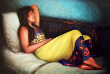 Картина под названием "Afternoon Delight" - Kavinda Silva, Подлинное произведение искусства, Масло