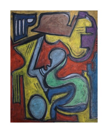 Peinture intitulée "Musician II" par Kazi Muhammed Taki, Œuvre d'art originale, Pastel