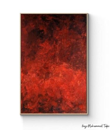 Painting titled "Red Monochrome colo…" by Kazi Muhammed Taki, Original Artwork, Acrylic
