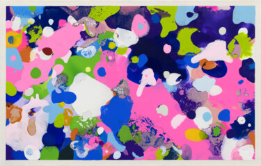Malerei mit dem Titel "Colorful Soup (2023…" von Kazuhiro Higashi, Original-Kunstwerk, Acryl