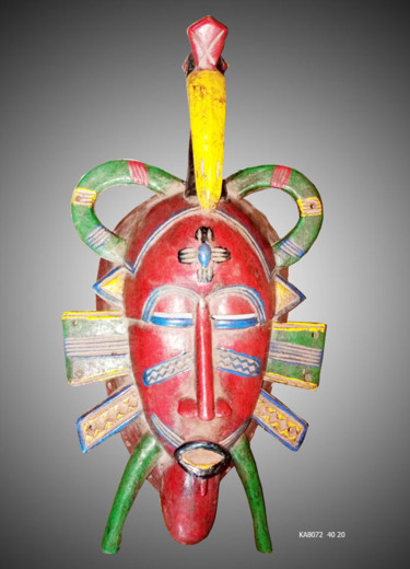 Sculpture titled "Masque Senoufo art…" by Kebe, Original Artwork, Wood