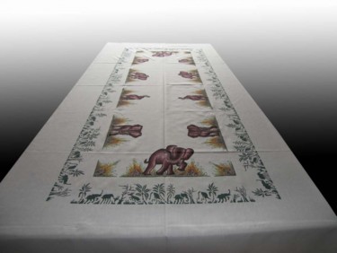 Textile Art titled "NAPPE DE TABLE ART…" by Kebe, Original Artwork, Home Décor
