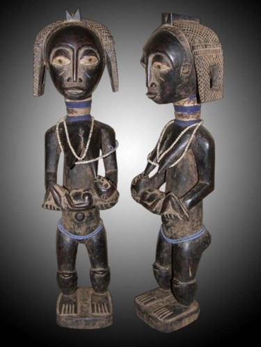 Γλυπτική με τίτλο "Statuette Atié  art…" από Kebe, Αυθεντικά έργα τέχνης, Ξύλο
