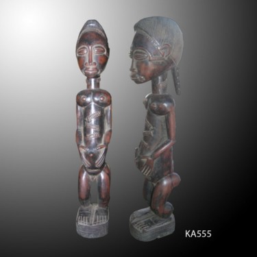 Sculpture titled "Statuette Baoule…" by Kebe, Original Artwork, Wood