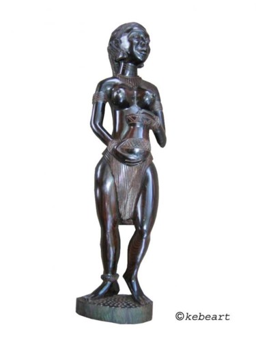 Sculpture titled "Statuette en ébéne…" by Kebe, Original Artwork