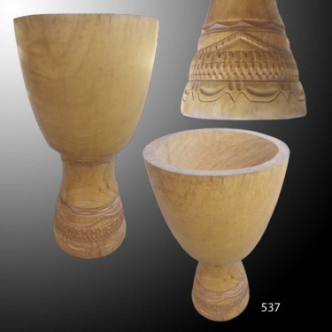 Scultura intitolato "Fût Djembe Instrume…" da Kebe, Opera d'arte originale