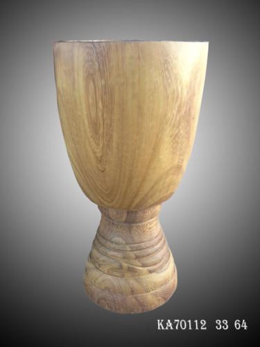 Escultura titulada "Fût de Djembe Instr…" por Kebe, Obra de arte original, Madera