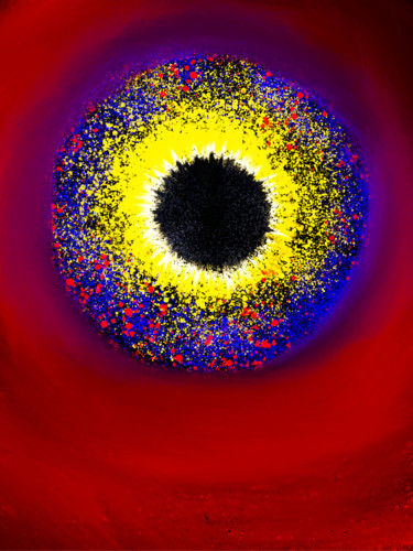 Digital Arts titled "Eye in the red Sky" by Keep Magic, Original Artwork, Digital Painting