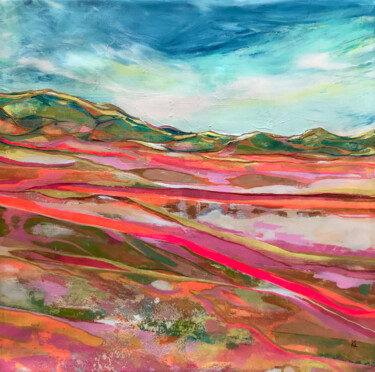 Картина под названием "Horizon" - Kelly Allison, Подлинное произведение искусства, Акрил Установлен на Деревянная рама для н…
