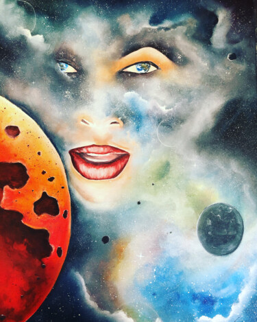 Painting titled "UNIVERS" by Kelly Wayne, Original Artwork, Acrylic