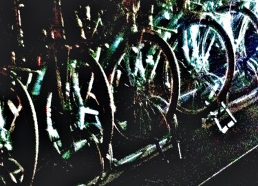 Photography titled "GPH Bike Rack, Nigh…" by Ken Lerner, Original Artwork, Digital Photography