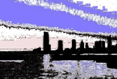 Fotografia intitolato "New Jersey Skyline…" da Ken Lerner, Opera d'arte originale, Fotografia digitale