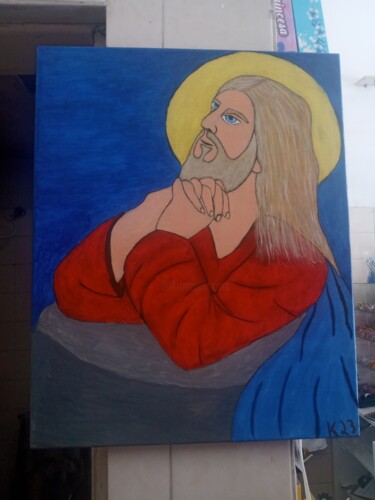 Pittura intitolato "Oração Jesus Cristo" da Kenidy Oliveira, Opera d'arte originale, Acrilico