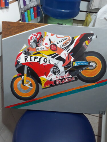 绘画 标题为“Marc Márquez motogp” 由Kenidy Oliveira, 原创艺术品, 丙烯