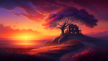Digital Arts titled "Sunrise #2" by Kenny Landis, Original Artwork, AI generated image