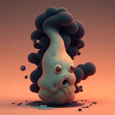 Цифровое искусство под названием "Blobulp from the Bl…" - Kenny Landis, Подлинное произведение искусства, Изображение, сгене…