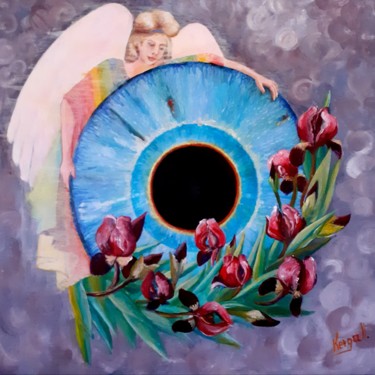 Peinture intitulée "Les trois iris" par Carolina Kergall, Œuvre d'art originale, Acrylique