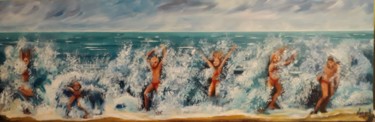 Peinture intitulée "La vague" par Carolina Kergall, Œuvre d'art originale, Acrylique