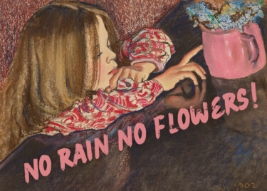 Digitale Kunst getiteld "No Rain No Flowers" door Kerry Pritchard, Origineel Kunstwerk, Digitaal Schilderwerk