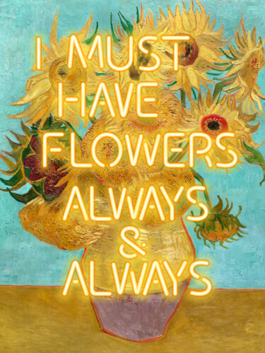 Artes digitais intitulada "I must have flowers…" por Kerry Pritchard, Obras de arte originais, Pintura digital