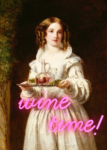 Digitale Kunst mit dem Titel "Wine time - 1852" von Kerry Pritchard, Original-Kunstwerk, Digitale Malerei