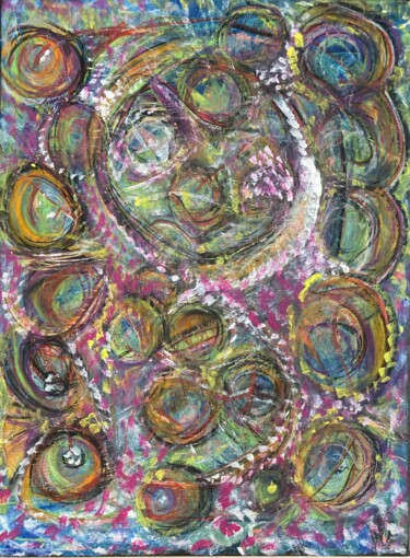 Картина под названием "Bubble" - Kerstin Lansche, Подлинное произведение искусства, Акрил Установлен на Деревянная рама для…