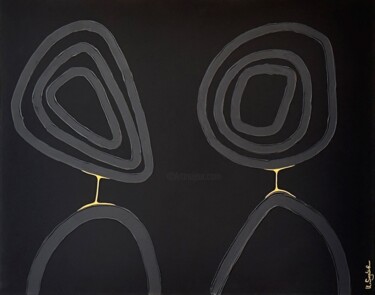 Картина под названием "Mr. &  Mrs." - Kerstin Sagebiel, Подлинное произведение искусства, Акрил Установлен на Деревянная рам…