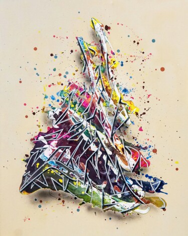 Painting titled "Sapin" by Kesa Graffiti, Original Artwork, Acrylic