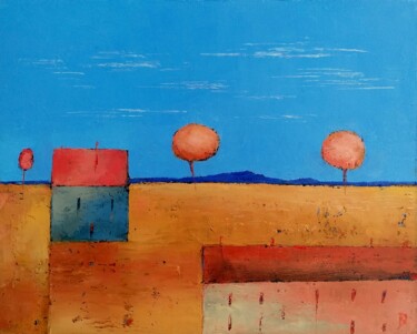 Painting titled "Landscape 45" by Kestutis Jauniskis, Original Artwork, Oil