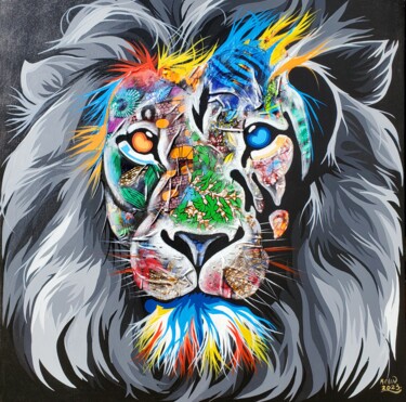 Malerei mit dem Titel "I am the king" von Kevin Jjagwe, Original-Kunstwerk, Acryl