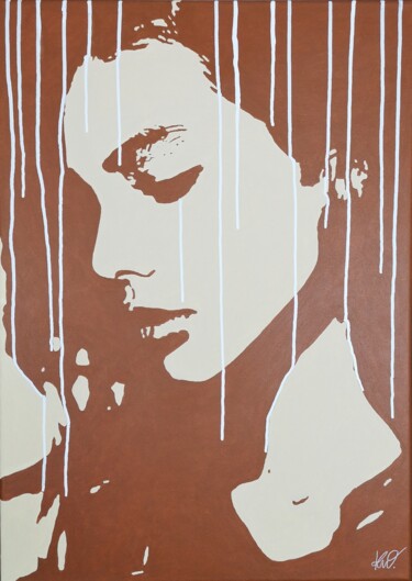 Painting titled "Thinking of you" by Kevin Wilczewski, Original Artwork, Acrylic Mounted on Wood Stretcher frame